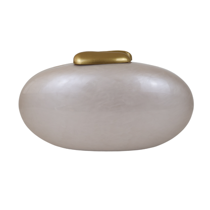 Bolsa Clutch Festa Acrílico Oval Bege Nude