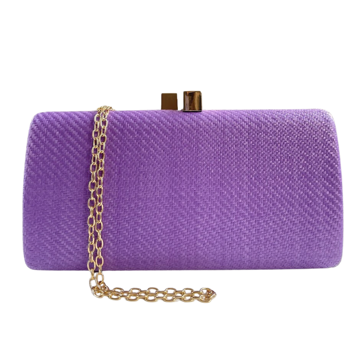 Bolsa de Festa Clutch Palha Lilás