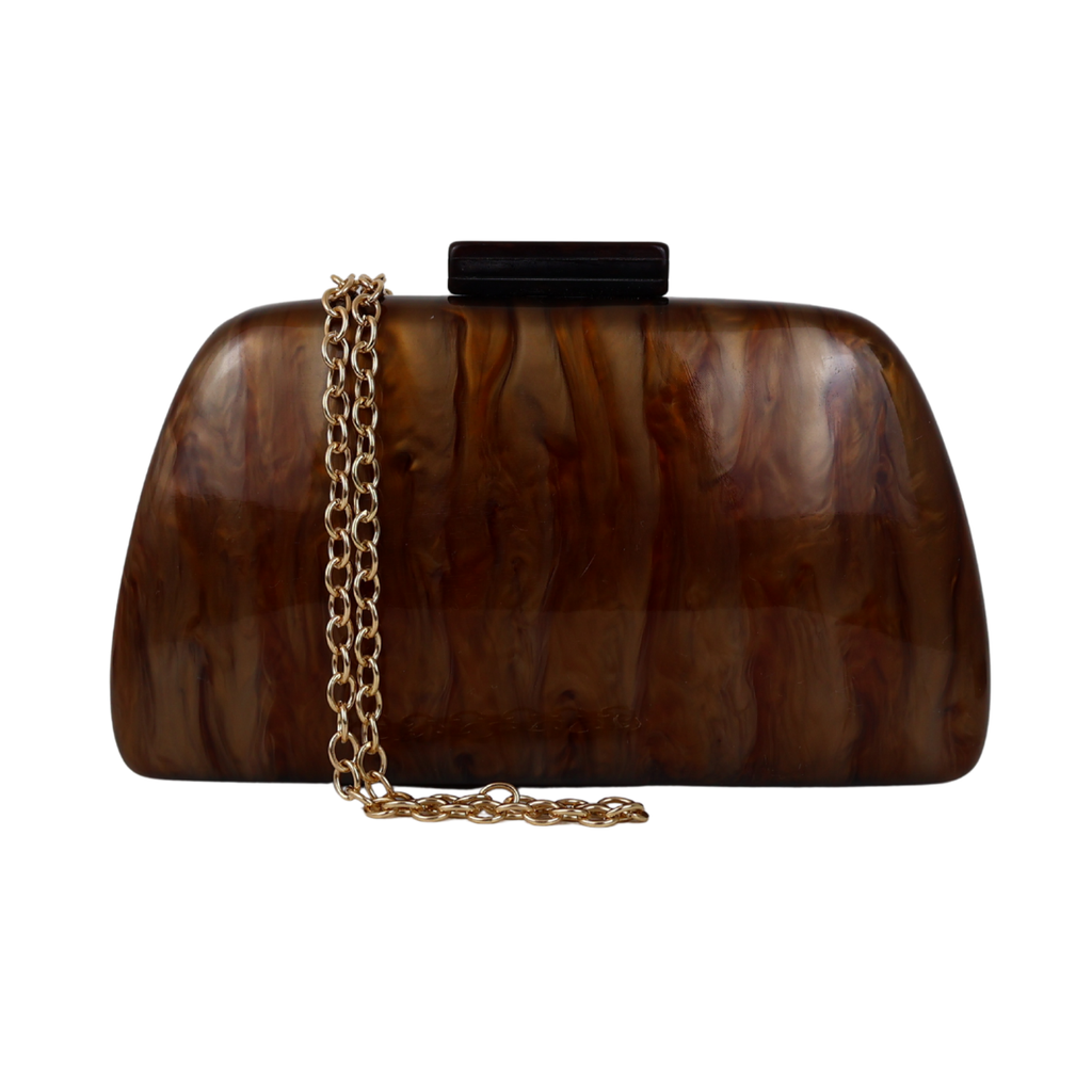 Bolsa Clutch Festa Acrílico Marrom - ReUse