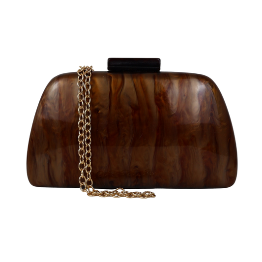 Bolsa Clutch Festa Acrílico Marrom