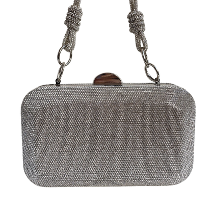 Bolsa Festa Clutch Pedraria Strass Prata