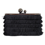 Bolsa Clutch Festa Tassel Franja Preta - ReUse