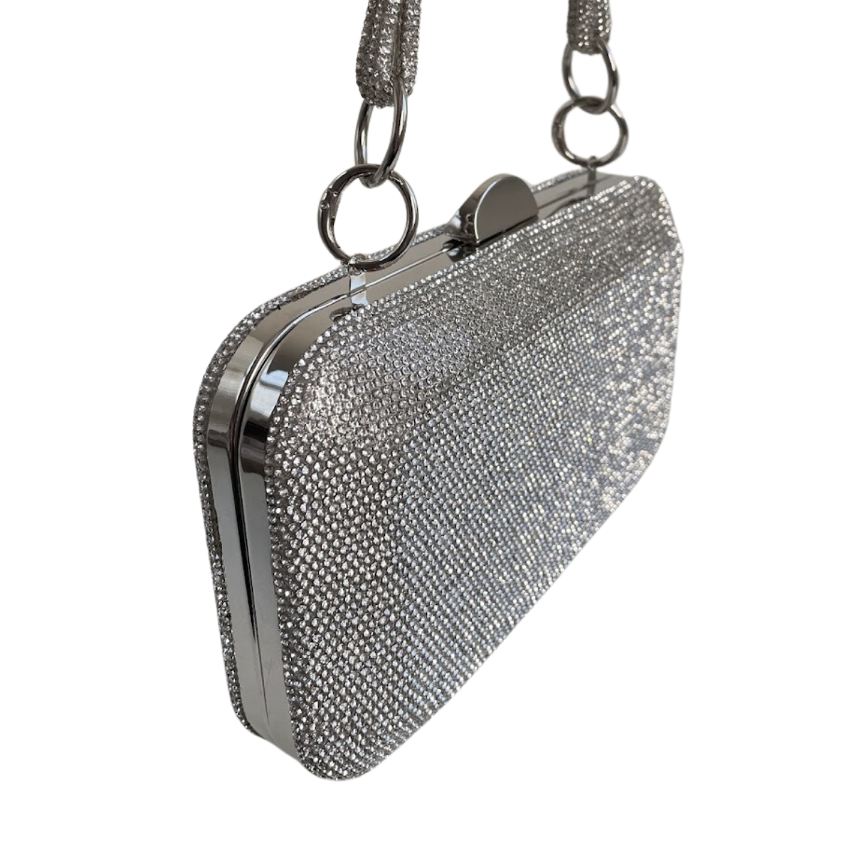 Bolsa Festa Clutch Pedraria Strass Prata