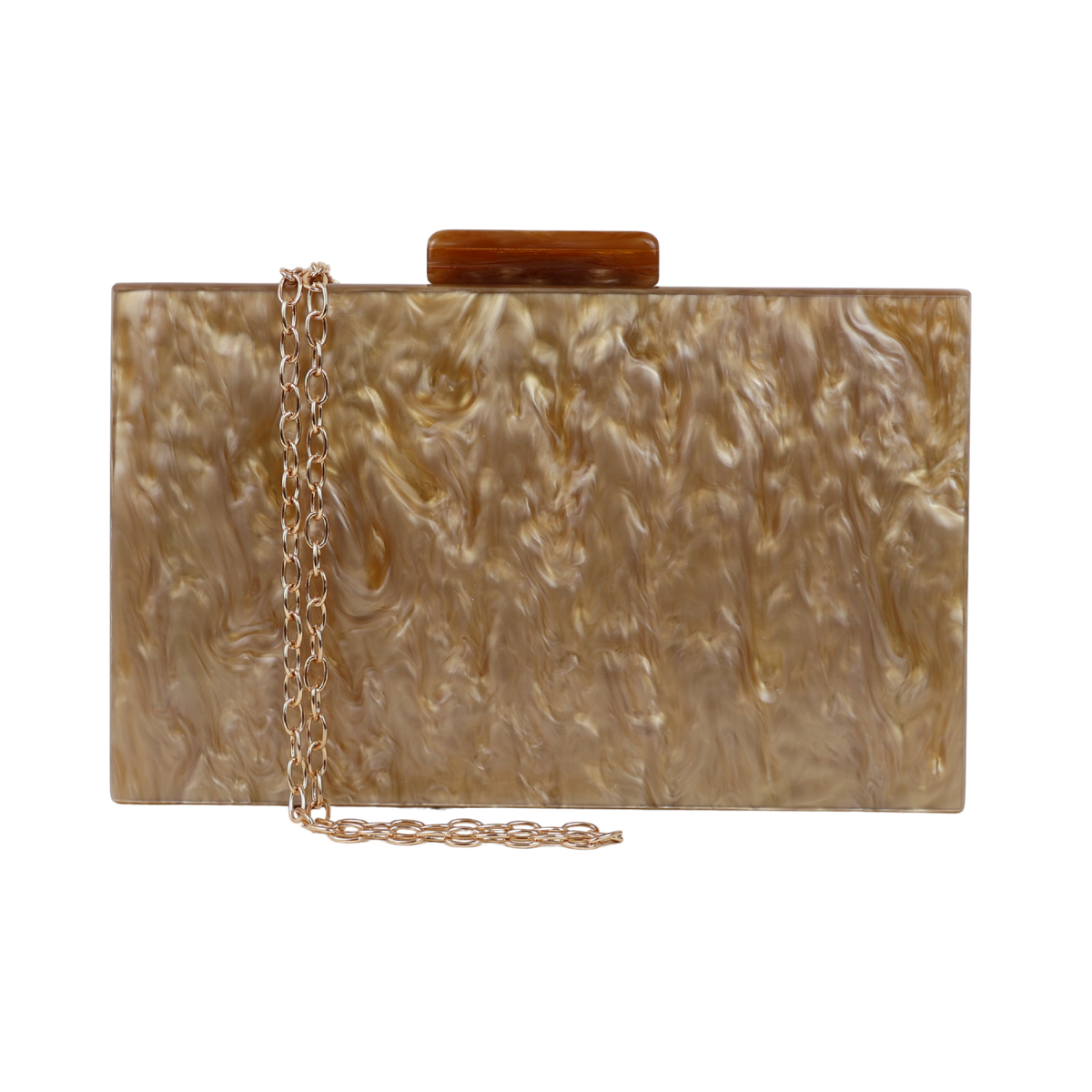 Bolsa de Festa Clutch Acrílico Marrom Caramelo