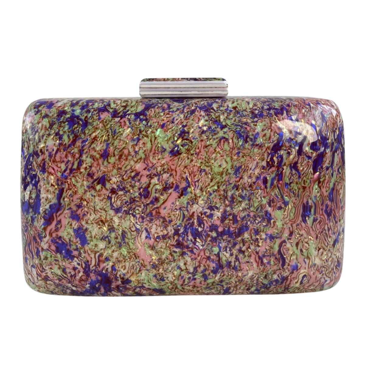 Bolsa Clutch Festa Acrílico Roxo e Rosa - ReUse