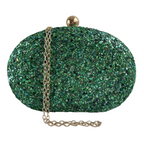 Bolsa Festa Clutch Pedraria Verde Oval