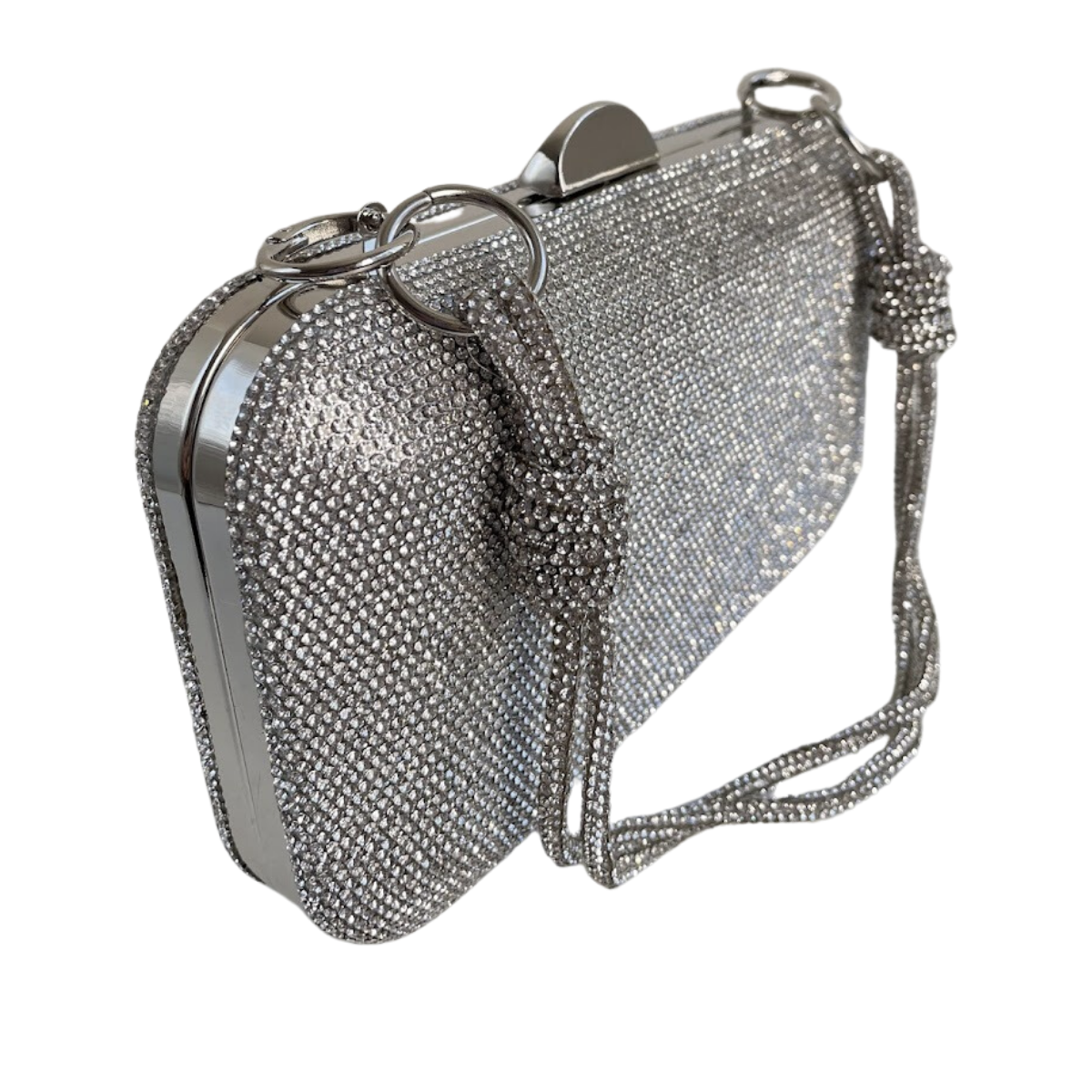 Bolsa Festa Clutch Pedraria Strass Prata