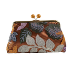 Bolsa Pouch Festa Clutch Flores Bordadas Laranja
