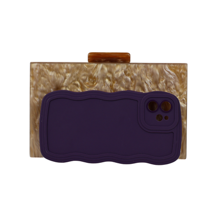 Bolsa de Festa Clutch Acrílico Marrom Caramelo