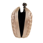 Clutch Tressê Cetim Inspired Pequena Bege