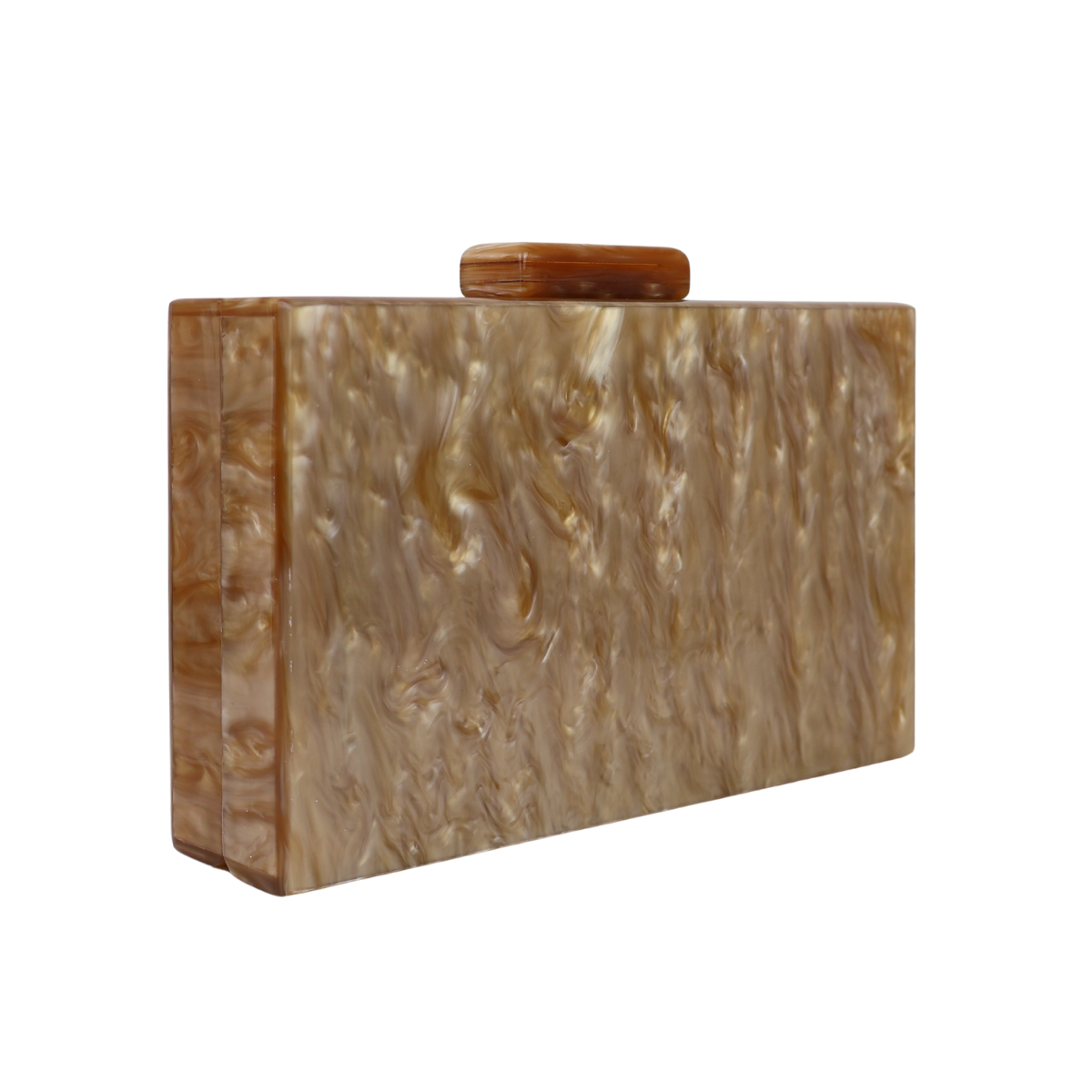 Bolsa de Festa Clutch Acrílico Marrom Caramelo