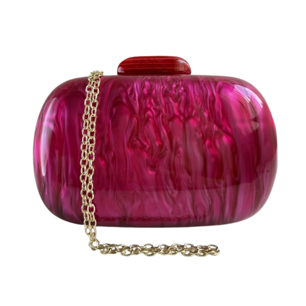 Bolsa Clutch Festa Acrílico Oval Rosa