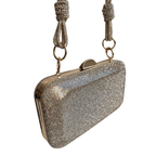 Bolsa Festa Clutch Pedraria Strass Dourada - ReUse