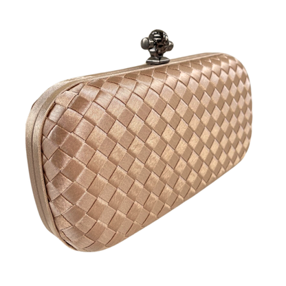 Clutch Tressê Cetim Inspired Pequena Bege