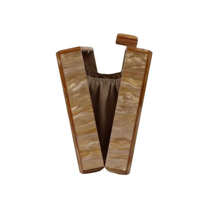 Bolsa de Festa Clutch Acrílico Marrom Caramelo