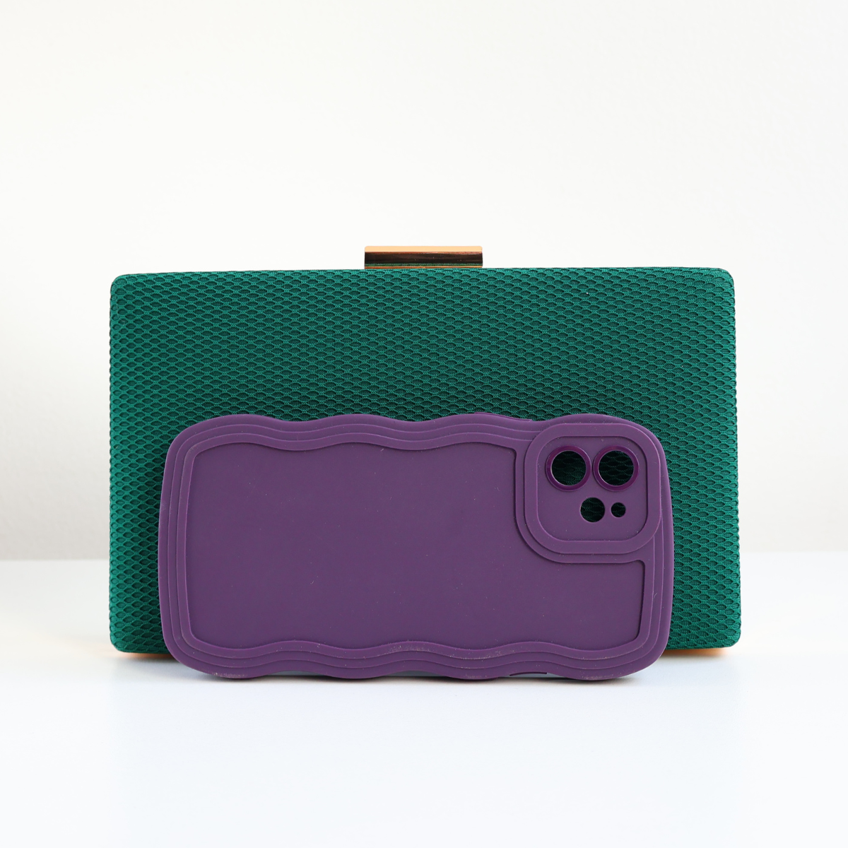 Bolsa Clutch Festa Tecido Verde
