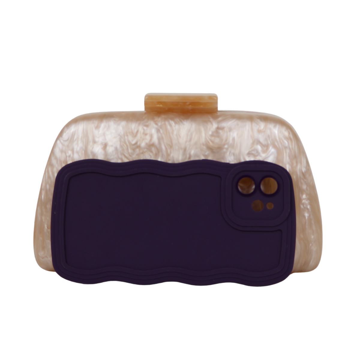 Bolsa Clutch Festa Acrílico Bege