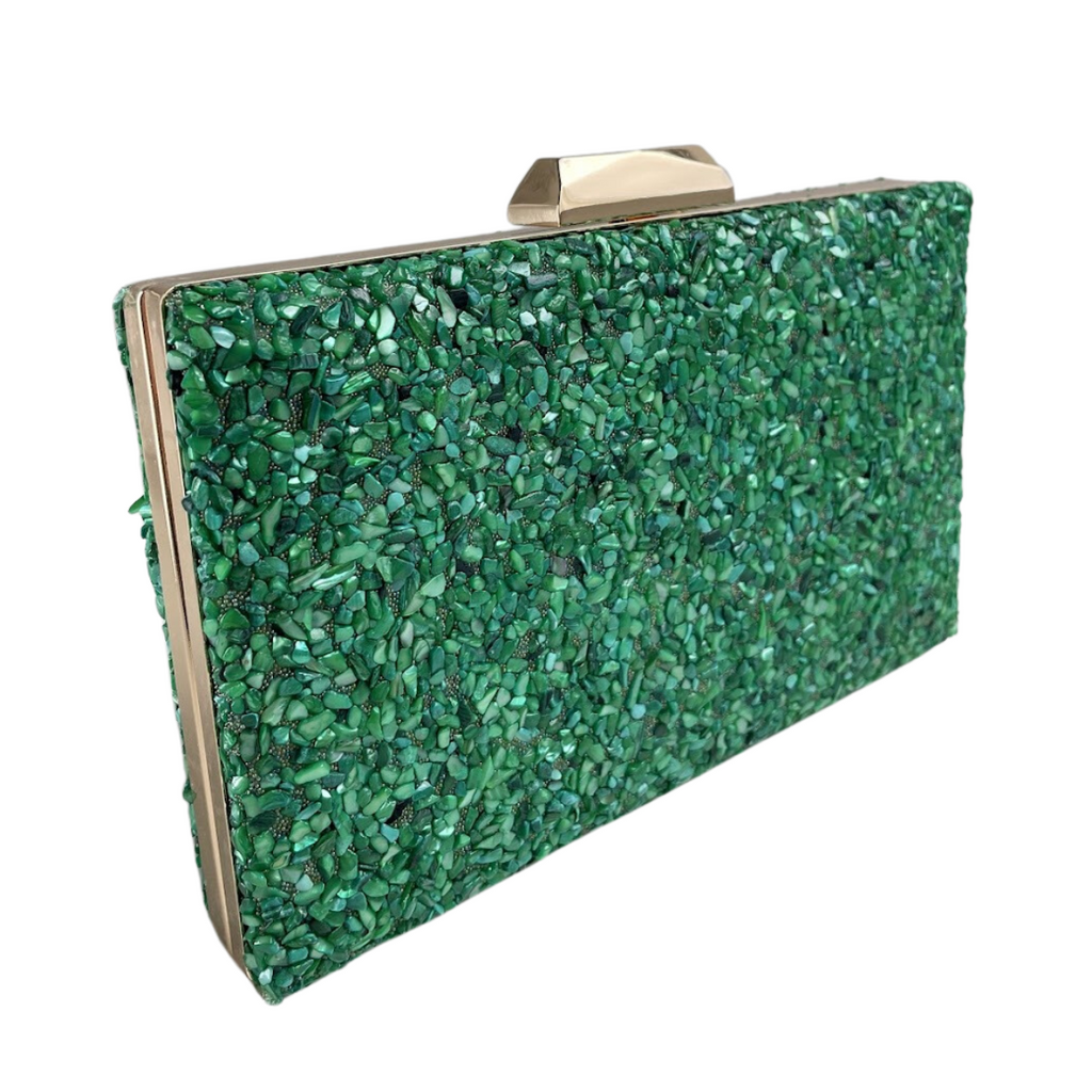 Bolsa Festa Clutch Pedraria Verde