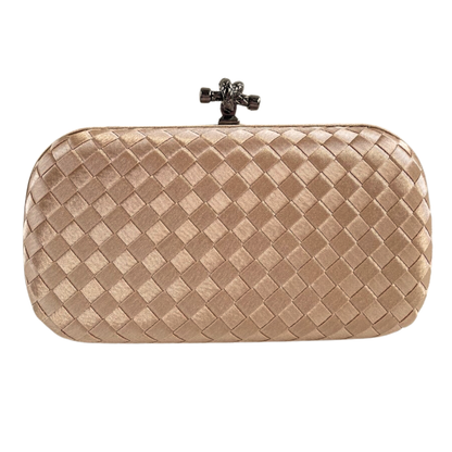 Clutch Tressê Cetim Inspired Pequena Bege