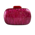 Bolsa Clutch Festa Acrílico Oval Rosa
