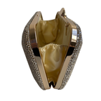 Bolsa Festa Clutch Pedraria Strass Dourada - ReUse