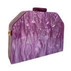 Bolsa de Festa Clutch Acrílico Trapezoidal Roxa e Lilás - ReUse