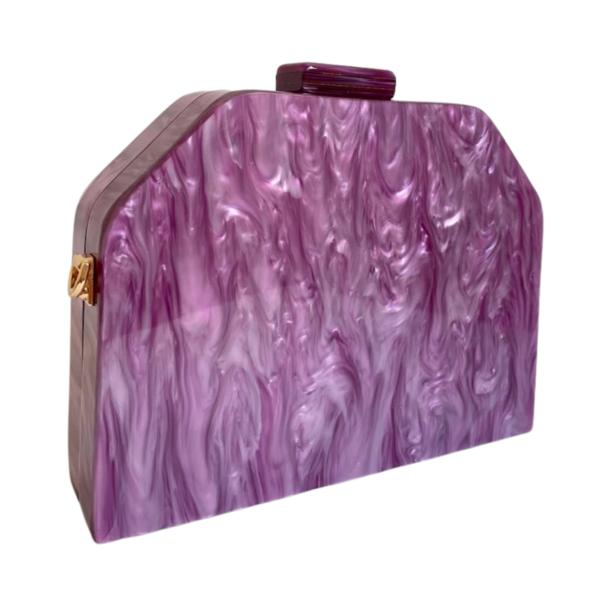 Bolsa de Festa Clutch Acrílico Trapezoidal Roxa e Lilás - ReUse