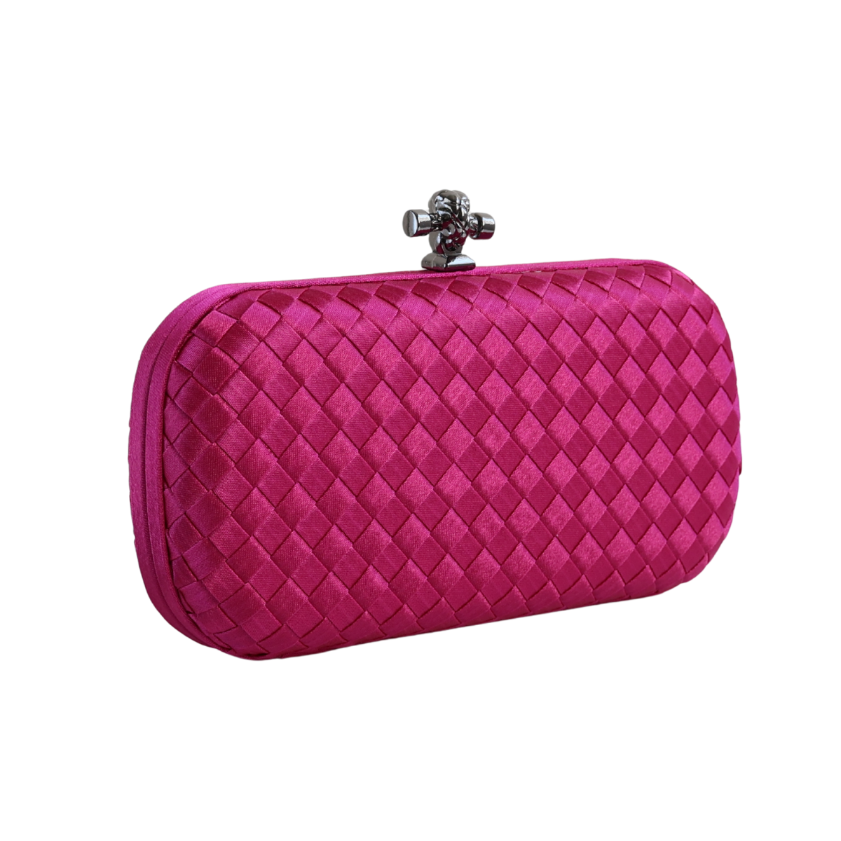 Clutch Tressê Cetim Inspired Pequena Fúcsia