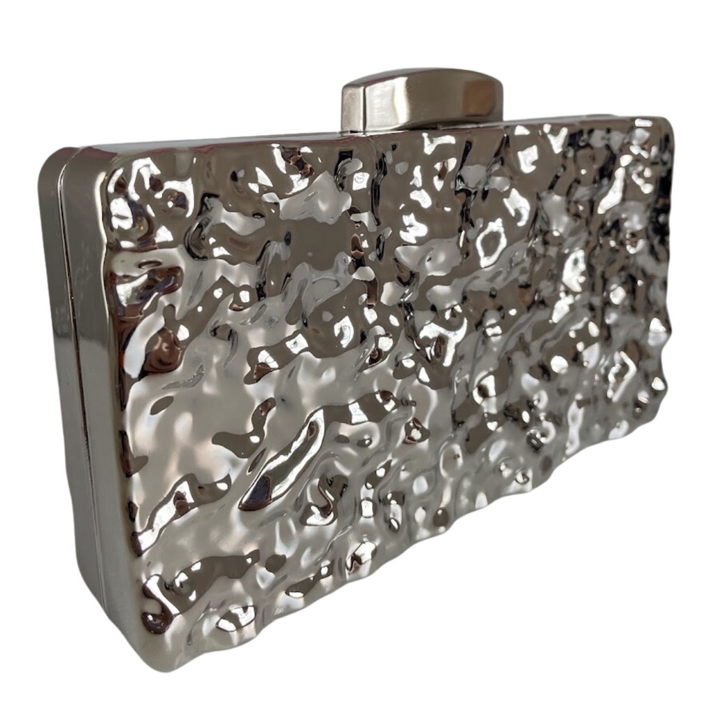 Bolsa de Festa Clutch Prata Metálica