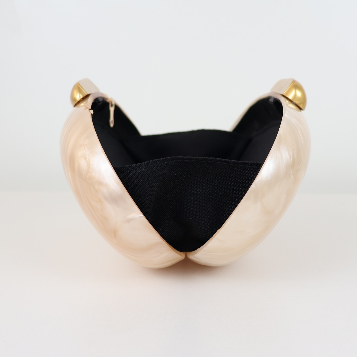 Bolsa Clutch Festa Acrílico Oval Bege
