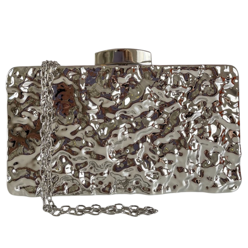 Bolsa de Festa Clutch Prata Metálica