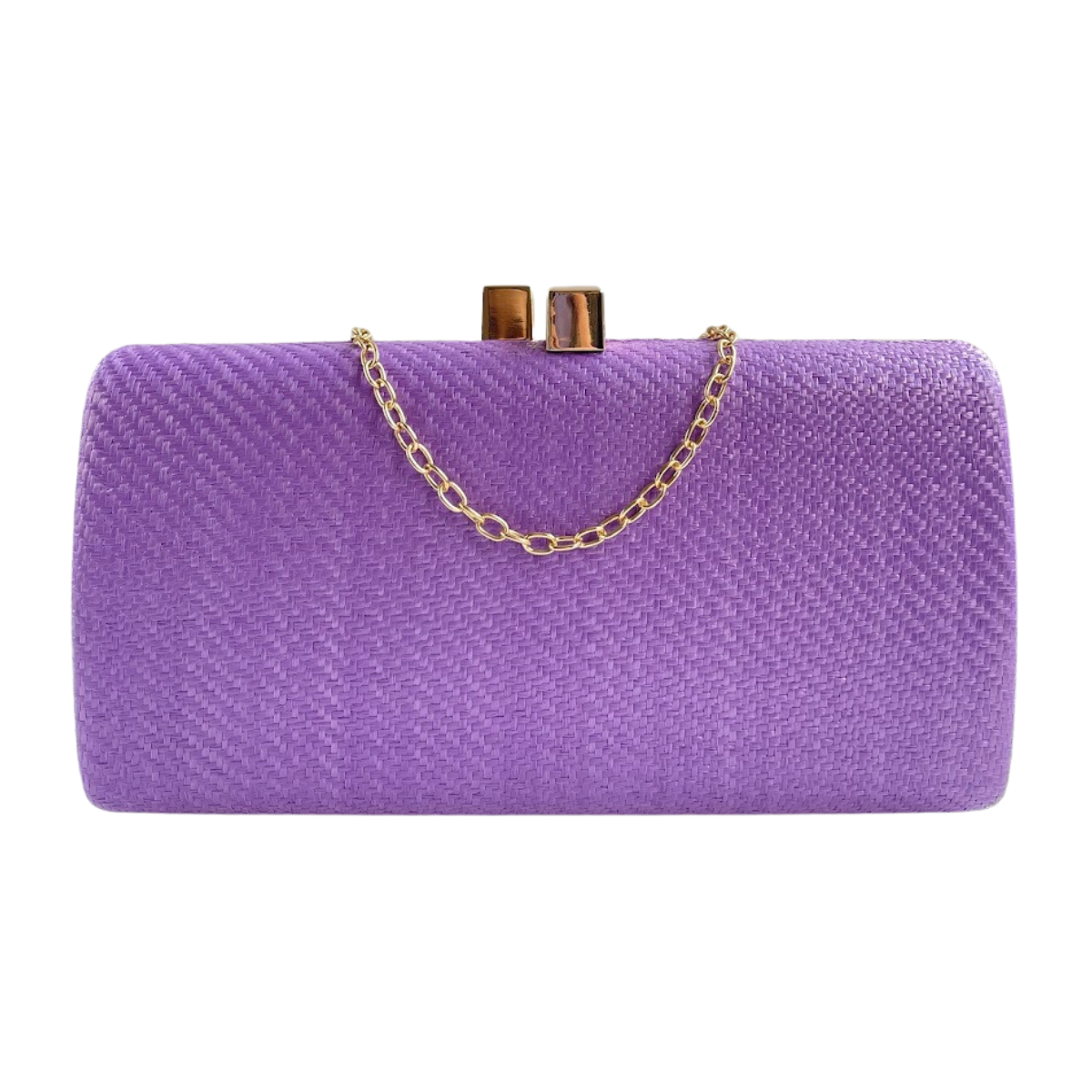 Bolsa de Festa Clutch Palha Lilás