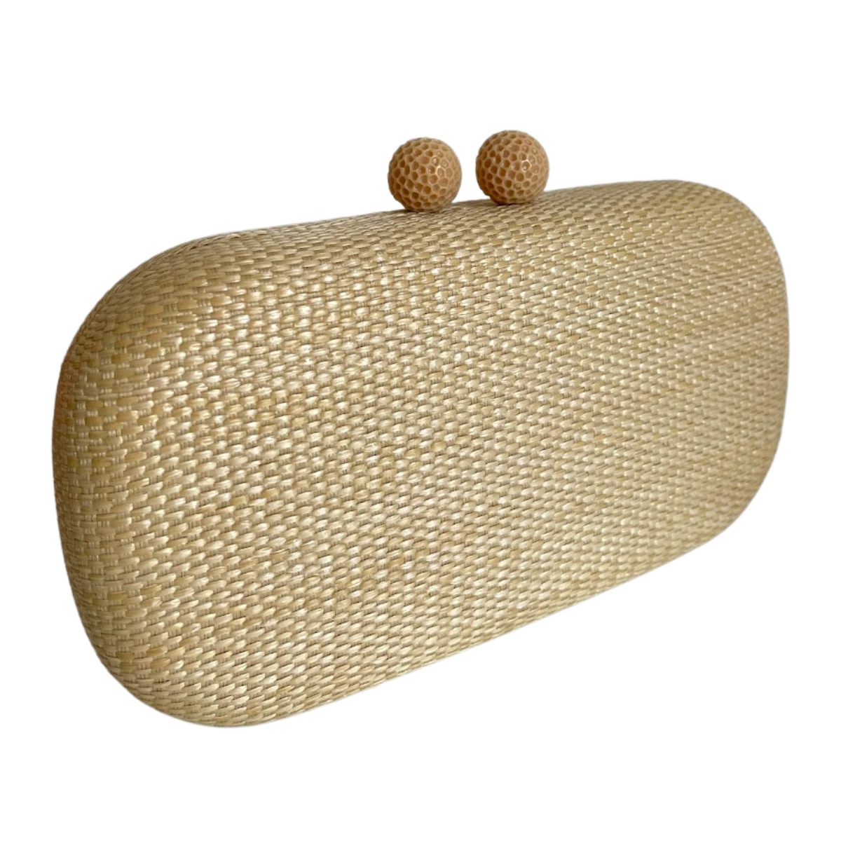 Bolsa de Festa Clutch Oval Palha Bege