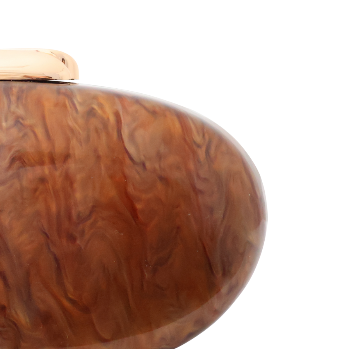 Bolsa Clutch Festa Acrílico Oval Marrom