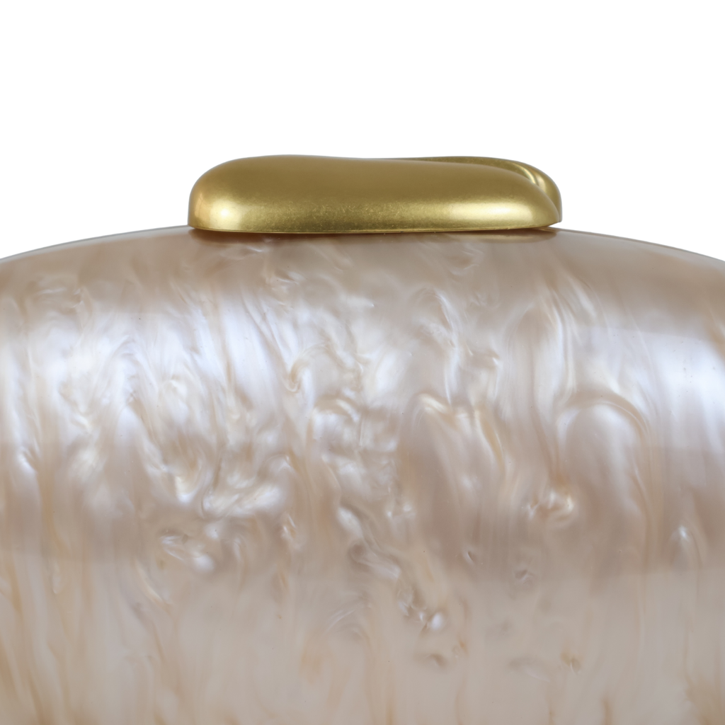 Bolsa Clutch Festa Acrílico Oval Bege