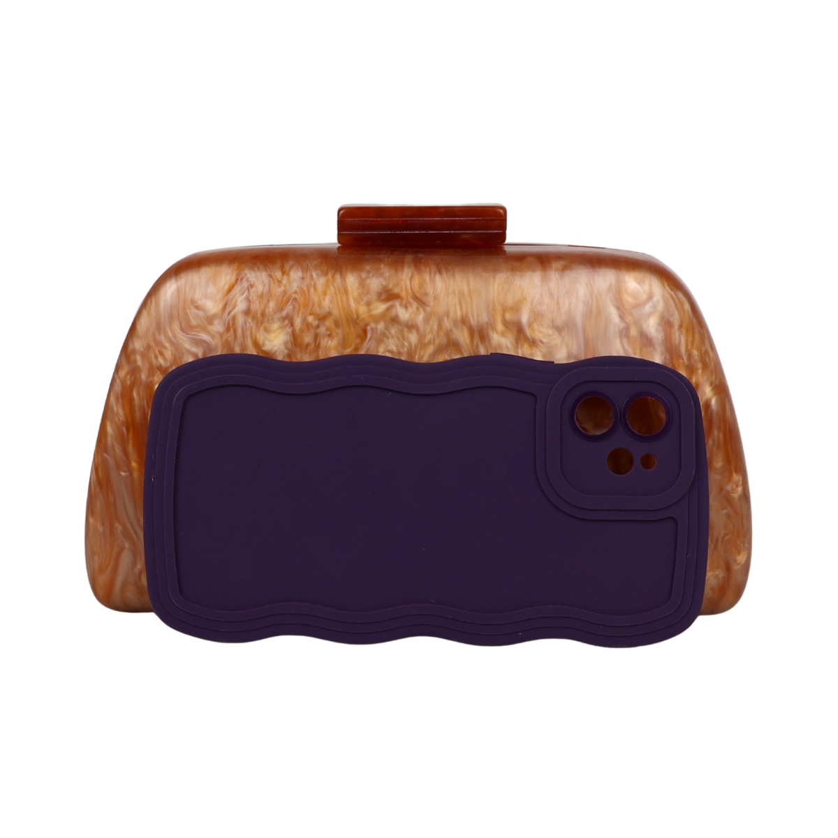 Bolsa Clutch Festa Acrílico Terracota