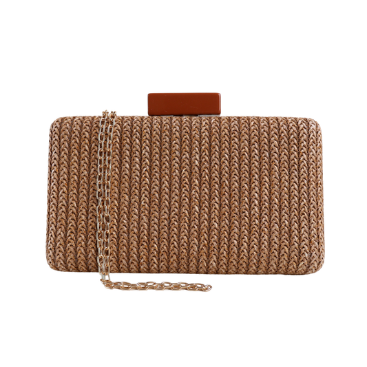Bolsa Clutch Festa Palha Marrom