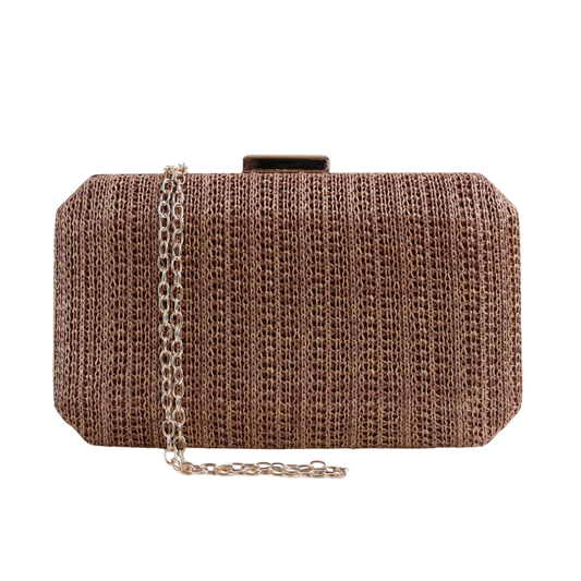 Bolsa Clutch Festa Palha Marrom