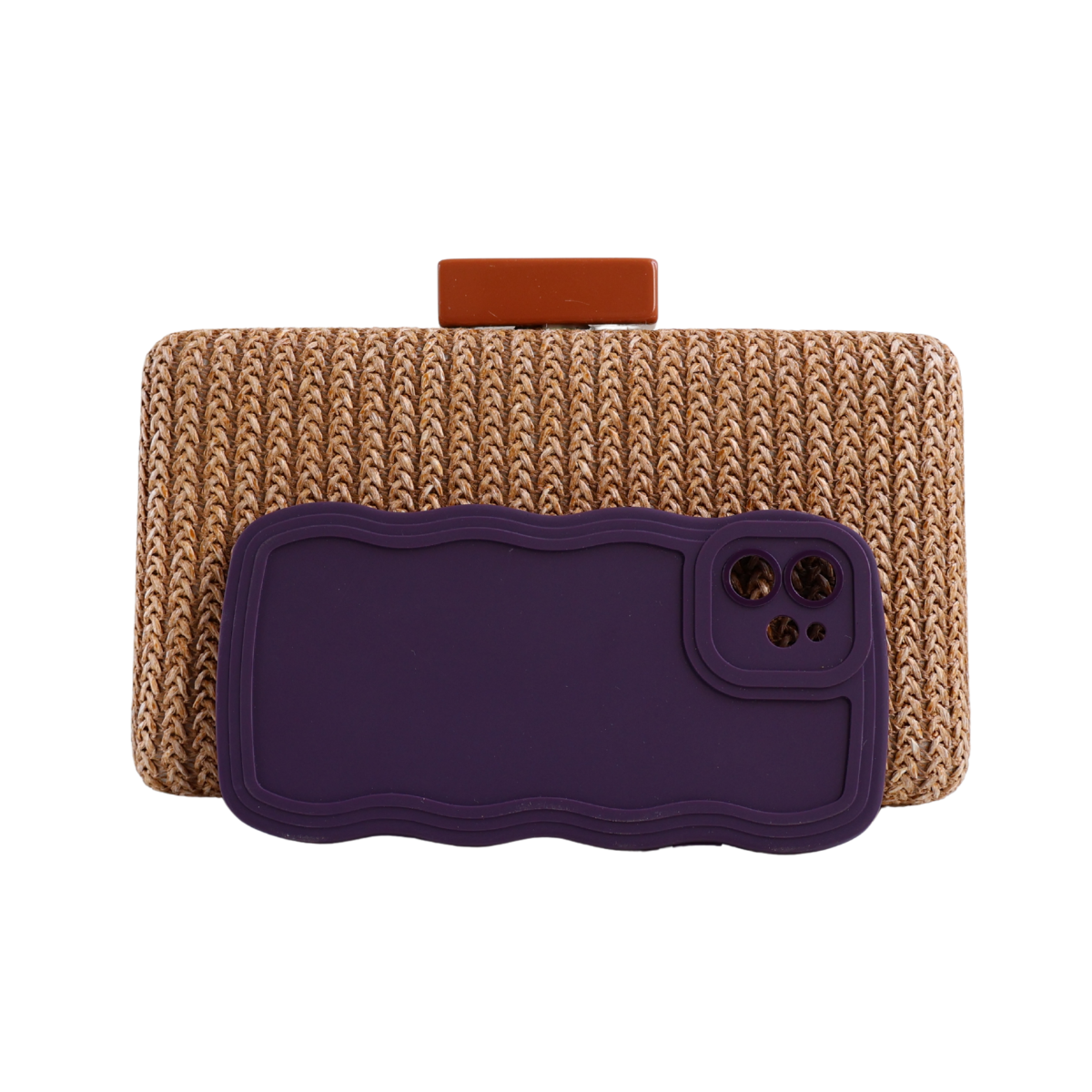 Bolsa Clutch Festa Palha Marrom