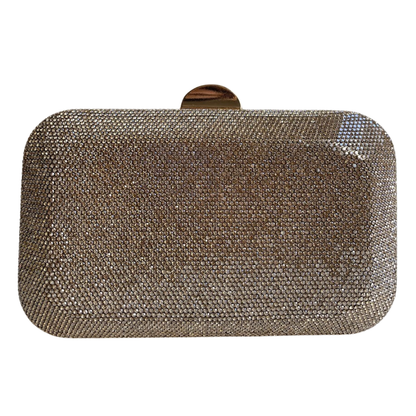 Bolsa Festa Clutch Pedraria Strass Dourada