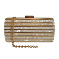 Bolsa de Festa Clutch Perolada Metalizada Branca - ReUse