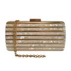 Bolsa de Festa Clutch Perolada Metalizada Branca - ReUse