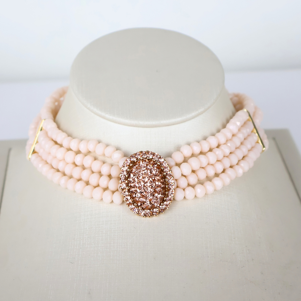 Colar Choker Gargantilha Rosê Champagne