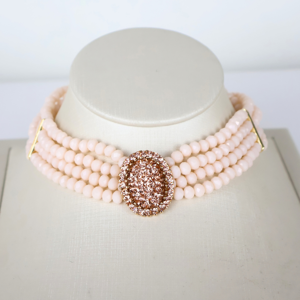 Colar Choker Gargantilha Rosê Champagne