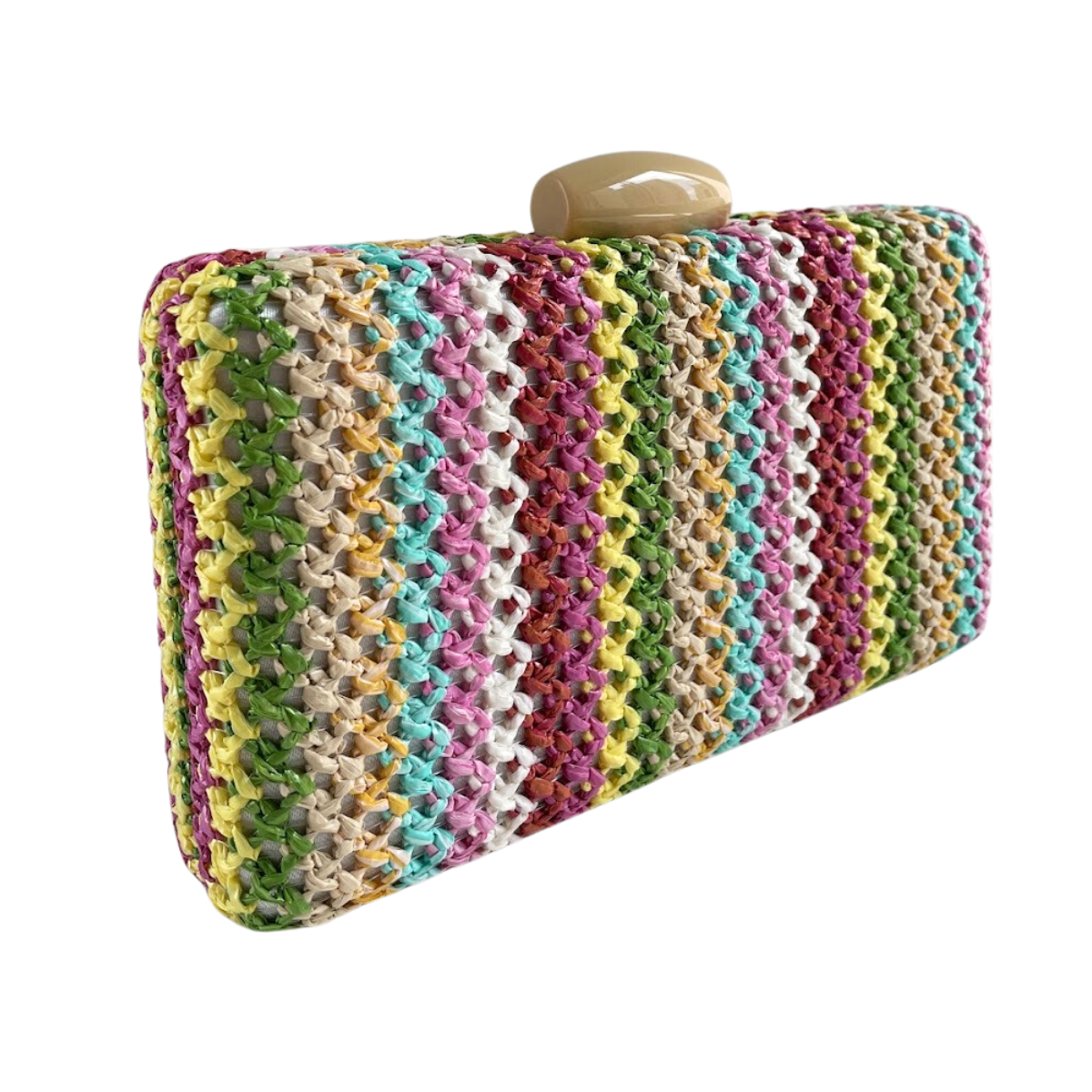 Bolsa de Festa Clutch Palha Colorida