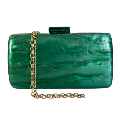 Bolsa de Festa Clutch Acrílico Verde Perolada