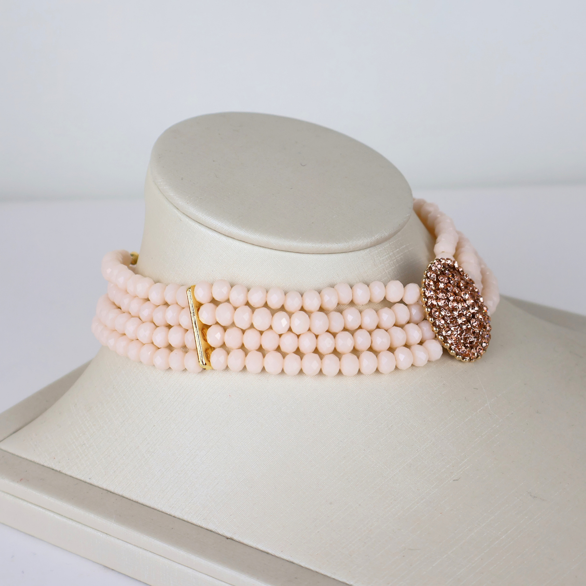 Colar Choker Gargantilha Rosê Champagne