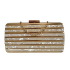 Bolsa de Festa Clutch Perolada Metalizada Branca - ReUse