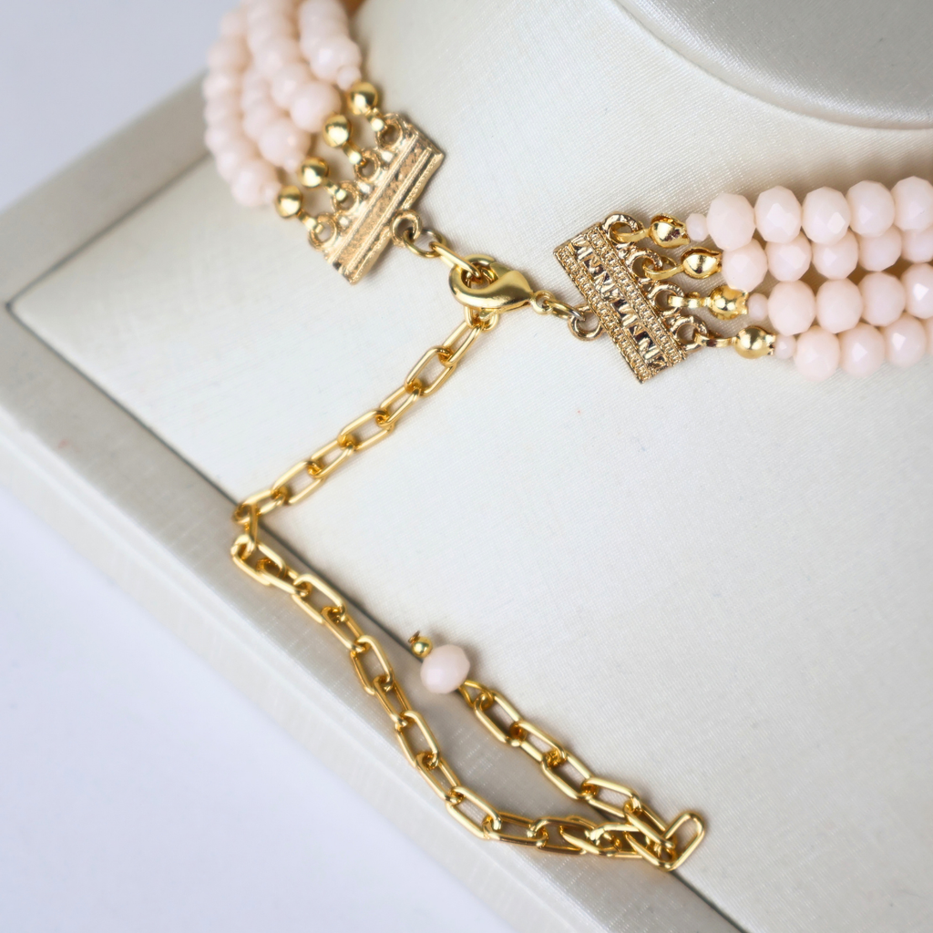 Colar Choker Gargantilha Rosê Champagne