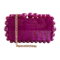 Bolsa de Festa Clutch Acrílico Bolas Fúcsia